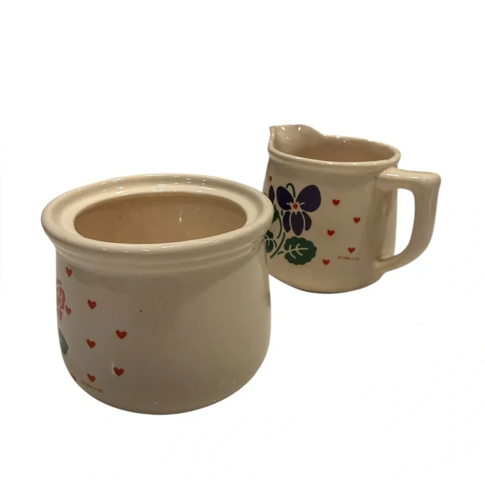 New Avenues “Violets are Blue”  Ceramic Creamer and Sugar Set Cottage Core 80’s